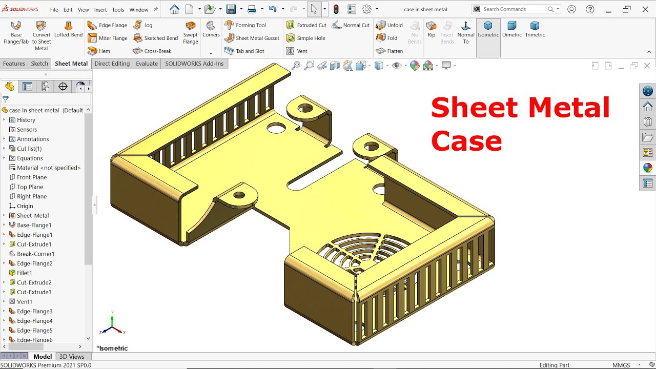 SolidWorks Sheet Metal Basic Tutorial - YouTube