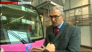 Wednesbury - West Midlands: Midland Metro unveils the first tram from a new £40m fleet