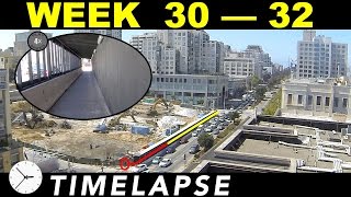 3-week demolition timelapse: Week 30-32: Excavators working on the bottom of the original foundation