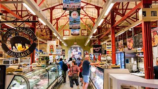 Walking through Findlay Market in downtown Cincinnati, Ohio