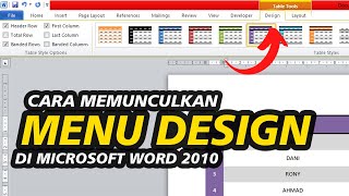 Cara Memunculkan Menu Design di Microsoft Word 2010 (Lengkap)