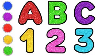 Glitter Alphabets and Numbers | How to Draw ABC &123 | Cute Drawings | Chiki-Art | Hooplakidz HowTo