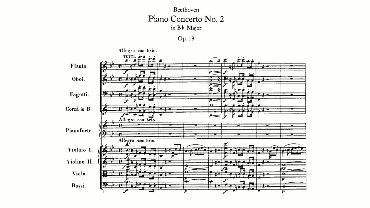 Beethoven: Piano Concerto No. 2 In B-flat Major, Op. 19 (with Score ...