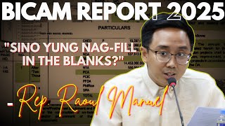 'Sino yung nag-fill in the blanks?' - Rep Raoul Manuel (BICAM REPORT 2025)