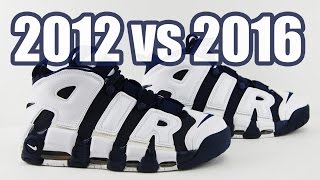 2016 vs. 2012 Nike Air More Uptempo Olympic Comparison