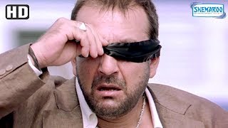Sanjay Dutt runs ahead of trains blindfold scene from Luck [2005] - Hindi Action Movie
