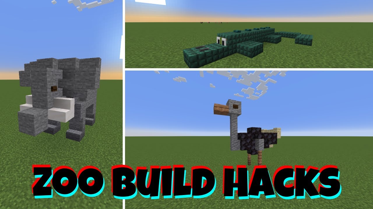 Minecraft Zoo Build Hacks Tutorial Youtube