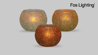 Fos Lighting, Copper Beaded Glass Bowl Tealight Candle Holder