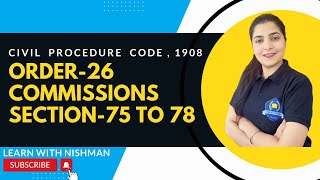 📚🧑‍⚖️Order-26 | Commissions | Section-75 to 78 | Civil Procedure Code,1908 | CPC | Law