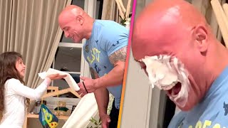 Watch Dwayne Johnson's Daughters PRANK HIM