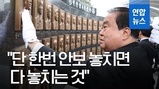 문 의장, 평택 해군 2함대사령부 방문…천안함 용사 참배 / 연합뉴스 (Yonhapnews)