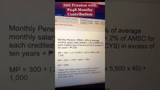 SSS Pension Computation: 248 Pesos Contribution