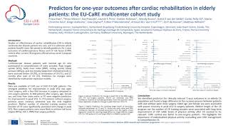 SwissCardio - Predictors 1y outcome after rehab in elderly patients:EU-CaRE multicenter cohort study