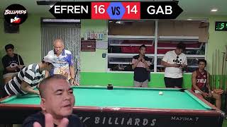 FINAL 4/4 MAGANDANG LABAN ANG PINAMALAS NG DALAWA CHAMP EFREN BATA REYES VS GAB  PAREHAS 88K RACE 20