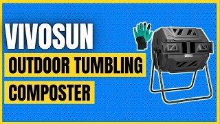 VIVOSUN Outdoor Tumbling Composter – 43 Gal., Black Doors