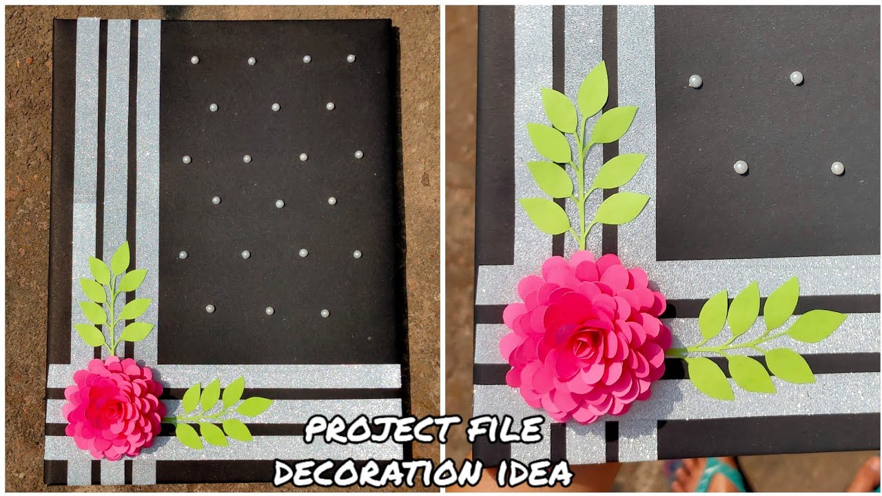 pics File Cover Decoration With Glitter Sheet project file cover decoration practical