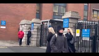 WOMAN GLARES OVER AT MARTINA BURKE BEFORE WISELY CHOOSING TO JOG ON - FOUR COURTS DUBLIN IRELAND
