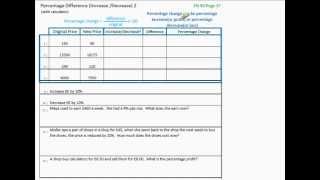 Fractions/Percentages (3) Part 2 Percentage Increase, Percentage Decrease