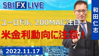 【SBI FX LIVE】ユーロドル、200MAに注目　米金利動向に注意！