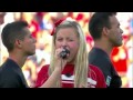 FAIL:Girl with horrible voice sings the national anthem