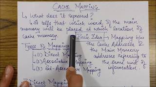 CACHE MEMORY: BASICS & DIRECT MAPPING
