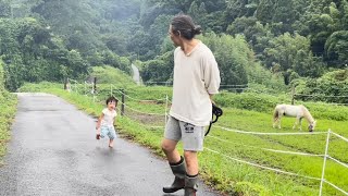 朝の花火とお馬ちゃんの放牧地配信