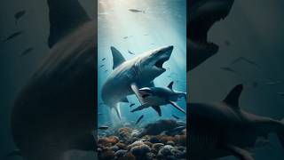 Megalodon vs Great Shark (Epic Underwater Showdown )#UnderwaterBattle #Wildlife #ClashOfTitans