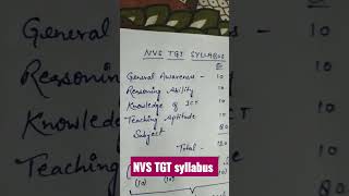 NVS TGT SYLLABUS.. #nvsexam #nvs #teachingexams