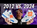 2012 vs 2024 AIR JORDAN MILITARY 4 COMPARISON