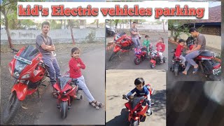 😍Electric vehicle's parking for kid's 🥰 battery operated bike and 🚗 car