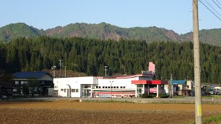 季節外れの積雪と廃墟・パチンコ屋　福島県只見町