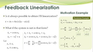 NCS - 23 - Feedback Linearization - Motivation and Basic Concept