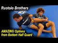 AMAZING Attack Options from Bottom Half guard - Ruotolo Brothers