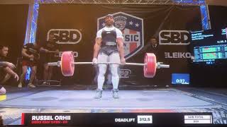 russel orhii 312.5kg / 688.94 lbs Conventional Deadlift