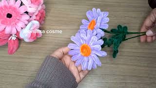 DIY Flowers Daisy pipe cleaner | chenille wire daisies | DIY bunga daisy bulu kawat