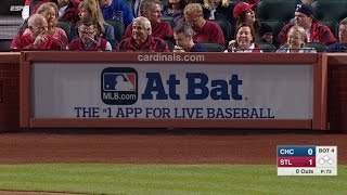 CHC@STL: Ad behind home plate throws off Baez