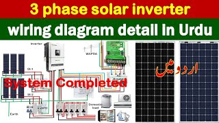 How to install 3 phase on gird solar inverter step by step. Solar system installaion in Urdu.