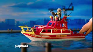 Παιχνιδολαμπάδα Playmobil City Action Πυροσβεστικό Σκάφος Διάσωσης