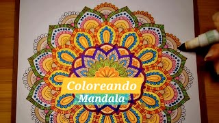 #Coloreando me Relajo|Aquieta tu mente al Colorear|#Mandala|Coloring adult time|RelaxMusic|Timelapse