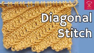 Diagonal Stitch Knitting Pattern - Pattern For Baby Blanket, Sweater, Scarf