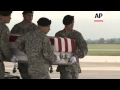 The remains of three U.S. troops who were recently killed in a 'friendly fire' incident in Afghanist