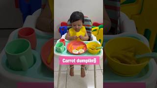 Carrot kolukattai 🥕Carrot Dumpling Recipe for 6m+ baby 👩‍🌾 baby recipe ideas #shorts #babyfood