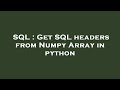 SQL : Get SQL headers from Numpy Array in python