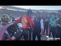 michael jordan and jeff gordon congratulate martin truex jr. post race at phoenix