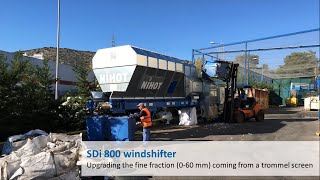 Nihot Recycling SDi 800 for upgrading the fine fraction of a trommel screen