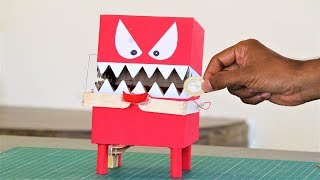 Monster coin eating robot from Cardboard