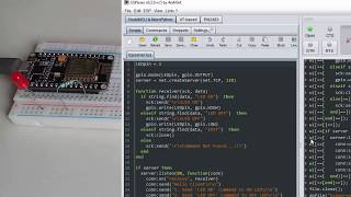 Controlling LED at NodeMCU TCP Server from client side