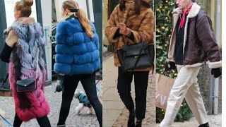 Shearling Coats, Flying Jackets \u0026 Fur Coats are back in style this season Street Style ITALY #vogue