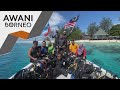 Kibar Jalur Gemilang di dasar laut