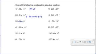 Scientific Notation Extra Practice Key